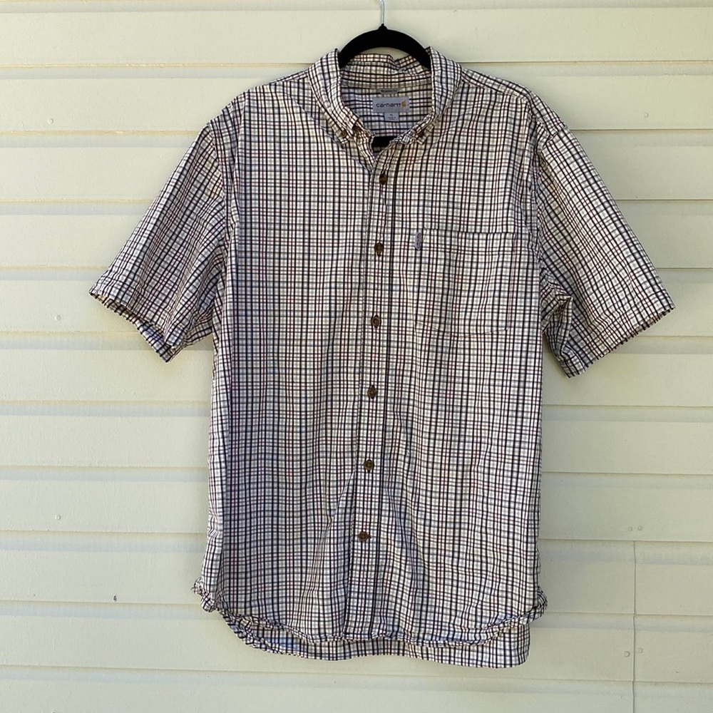 Carhartt Men's Relaxed Fit Lightweight Short Sleeve Plaid Shirt